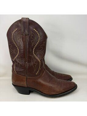 Vintage Justin Leather Western Cowboy Boots Brown Men’s Size 9.5